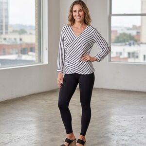 San Francisco Striped Wrap Blouse